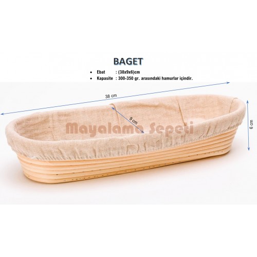 Mayalama Sepeti - Oval -Baget - Ebat:(38x9xh6)cm - BEZLİ